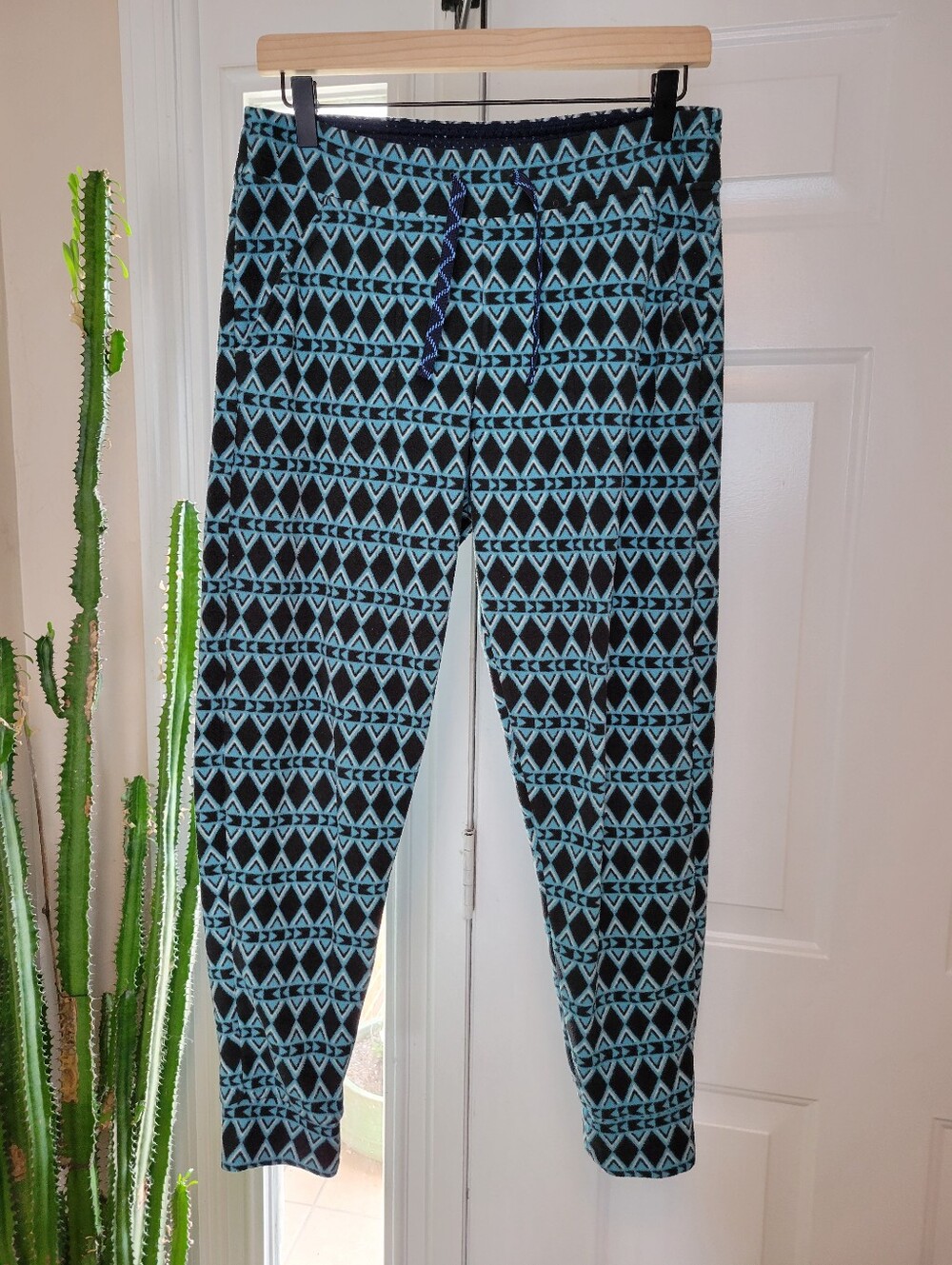 Patagonia Synchilla Aztec Tribal Geometric Diamond Pattern‎ Fleece Pants, Size S